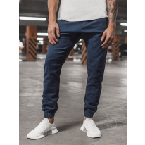 Pánske chino nohavice - joggery O/399 tmavomodré