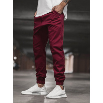 Pánske chino nohavice - joggery O/399 bordové