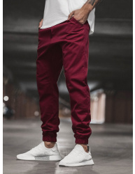 Pánske chino nohavice - joggery O/399 bordové XL